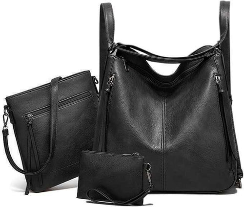Leather Bag for Women; 3-Pcs Handbags Set for Women